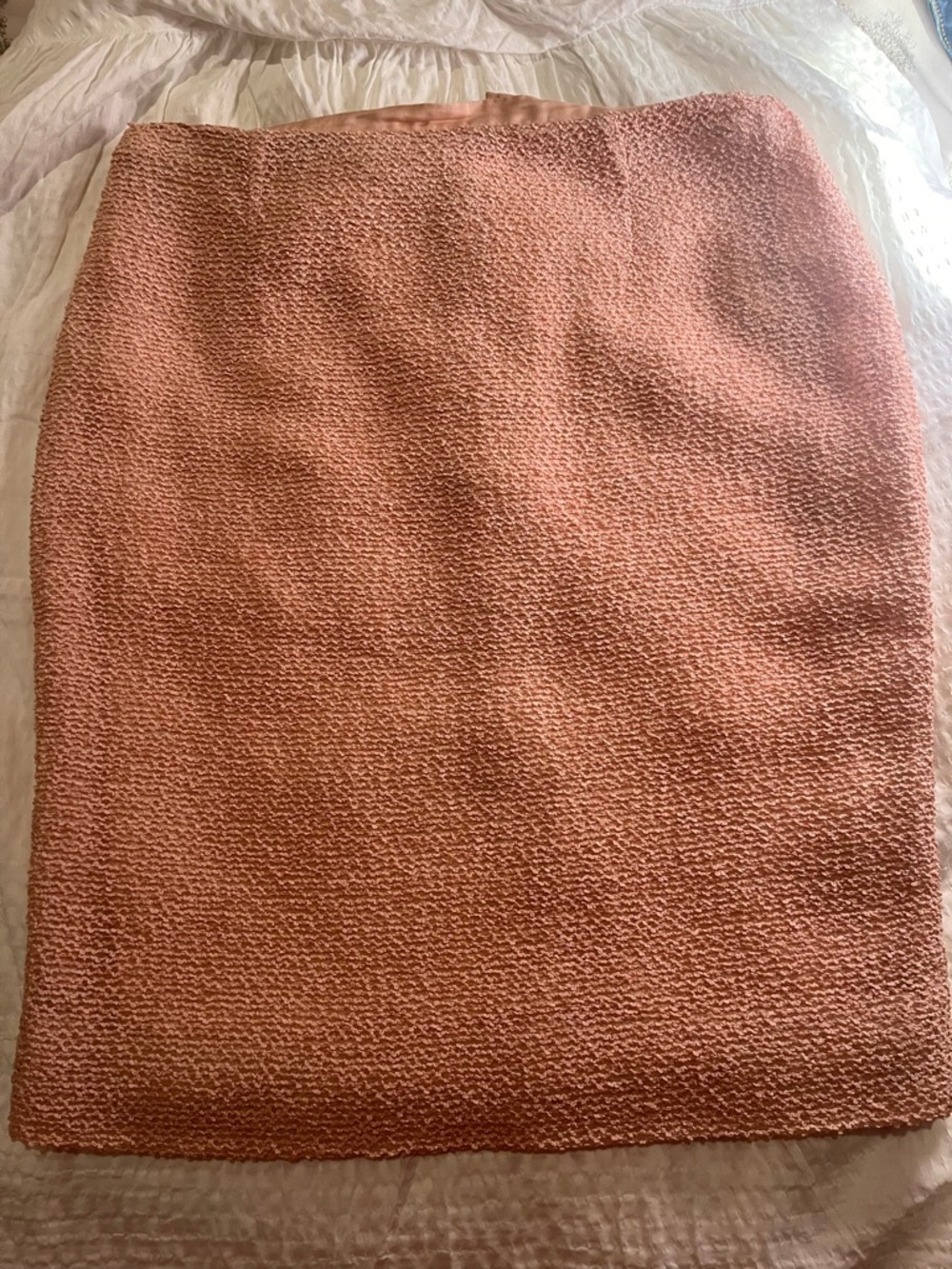 Valentino Peach-Textured Pencil Skirt